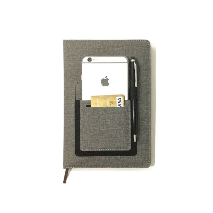 Multifunction A5 Notebook - Cream Paper - (Mobile & Cards & Pen) Case In Cover (1 Pc)