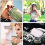 Portable Stainless Steel Vacuum Mug - Dark Green - 380ml - 1 Pc