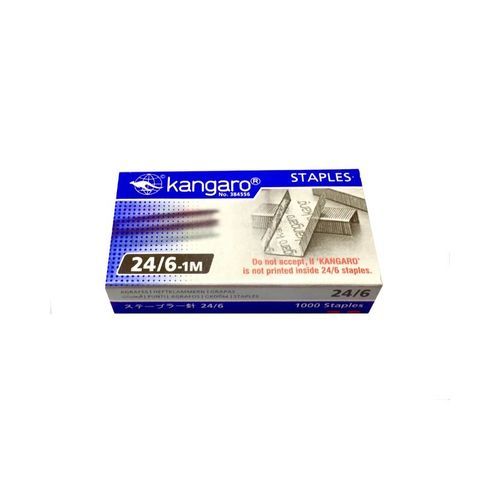 Kangaro Staples- 20 Boxes On 1 Carton - 20000 Staples - Size: 24/6