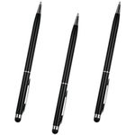 Metal Touch Pen For Writing & Smart Devices - 3 Pcs- Black
