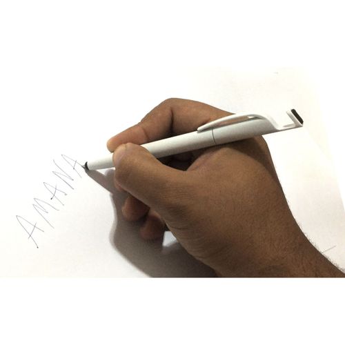 Pen For Writing & Smart Devices & Mobile Holder - Rubber Body - Ice White