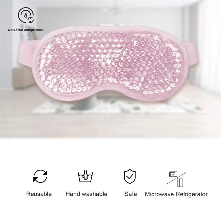 Cooling Gel Eye Mask, Reusable Gel Eye Bead Pad & Cool Compress For Puffy Eye & Dry Eye, Cold Eye Ice Mask Gel Pack With Plush Backing 1PC