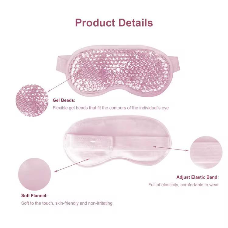 Cooling Gel Eye Mask, Reusable Gel Eye Bead Pad & Cool Compress For Puffy Eye & Dry Eye, Cold Eye Ice Mask Gel Pack With Plush Backing 1PC