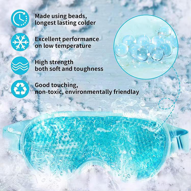 Cooling Gel Eye Mask, Reusable Gel Eye Bead Pad & Cool Compress For Puffy Eye & Dry Eye, Cold Eye Ice Mask Gel Pack With Plush Backing 1PC
