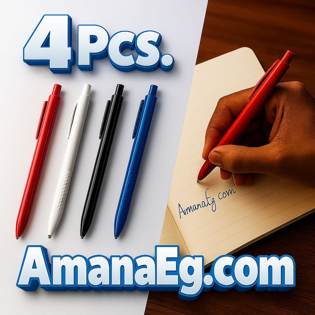 High Quality Coloful Soft Plastic Pen -Write Blue - (4 Pcs)
