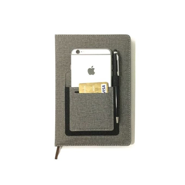 Multifunction A5 Notebook - Cream Paper - (Mobile & Cards & Pen) Case In Cover (1 Pc)