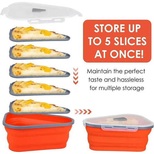 Foldable Pizza Silicone Lunchbox (Up to 5 Slices)