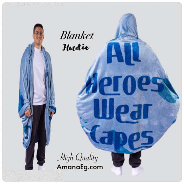 Printed cape hoodie blanket