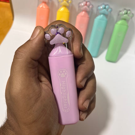 Highlighter pens - cat hand design 6 Pcs