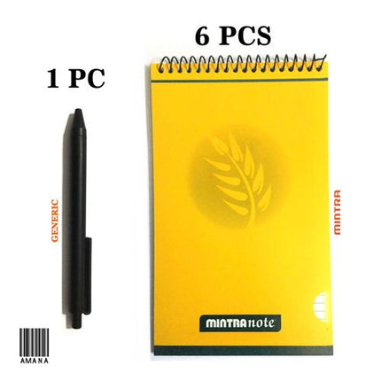 Mintra Set Of (BlockNote - 40 Sheets X 6 Pcs) & ( Amana Pen 1 Pc)