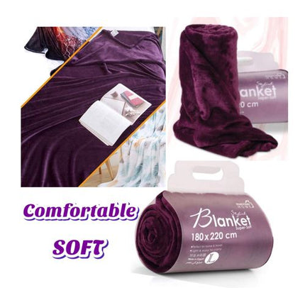 Mintra Super Soft Warm Microfiber Blanket - Large - Purple