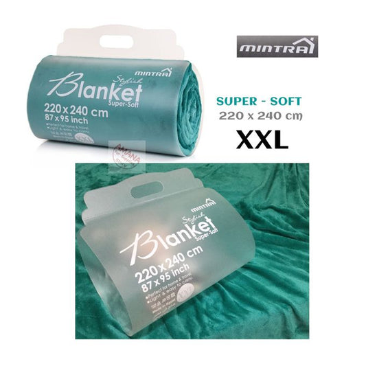 Mintra (XXL) Soft Warm Microfiber Blanket - 240×220 Cm - Turquoise