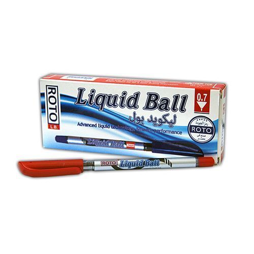 Roto Liquid Ball Pen - Red – 12 Pcs