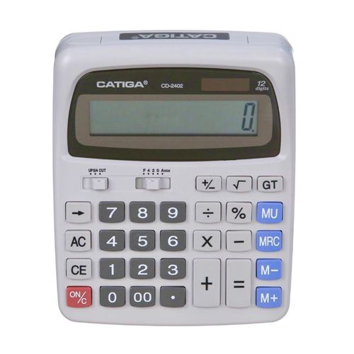 Catiga Big Display Electronic Calculator - 12 Digits - CD-2402 - Grey