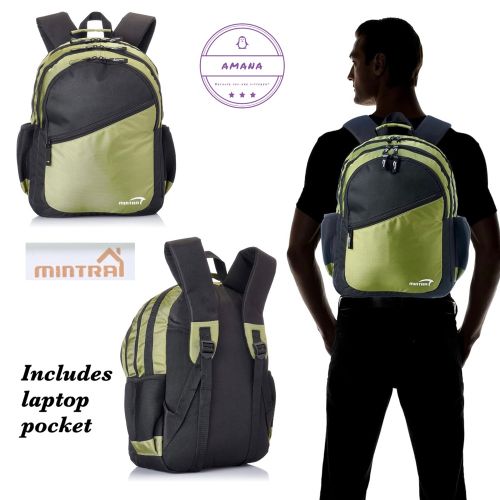Mintra Practical Backpack (laptop Compartment) - Olive \ Black