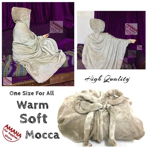 Mintra High Quality - Soft Blanket Cape / Hoodie - (One size fits All ) Mocha