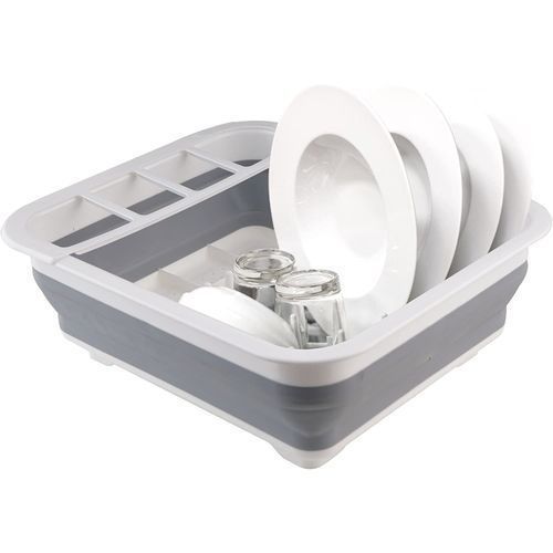 Collapsible Folding Dish Drainer - Grey