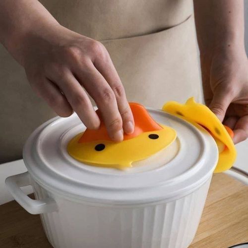 Silicone Oven Mitts (Heat Insulation) - 2 Pcs - Duck Shape