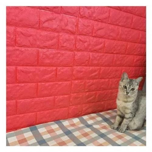 PE Foam 3D Brick Pattern Wallpaper - 70*77 Cm - Red 1 Pc