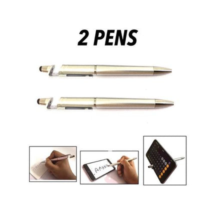 Pen For Writing And Smart Devices - Silver - 2 Pcs
