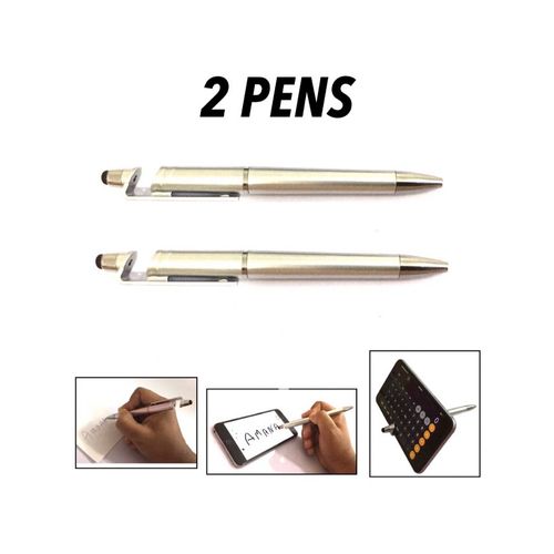 Pen For Writing And Smart Devices - Silver - 2 Pcs