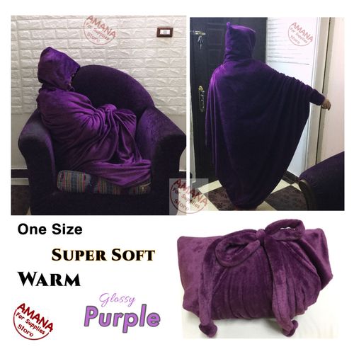 Mintra Super Soft Unisex Blanket Cape / Hoodie - One Size Fits All (Purple)