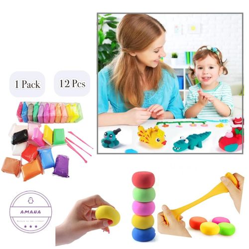 Colorful Soft Playing Clay -1 Pack -12 Pcs