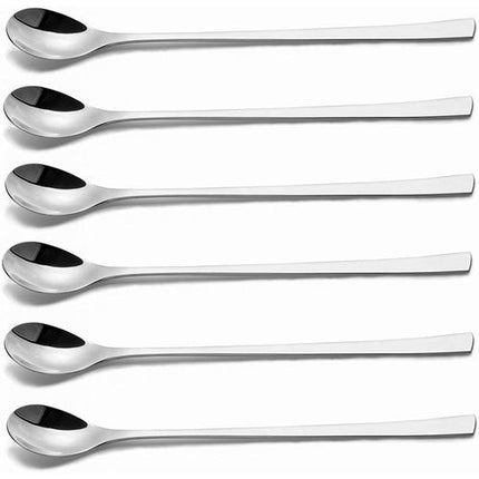 Pure Stainless Steel Long Metal (Spoon) - 6 Pcs