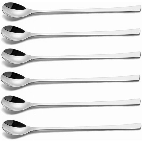 Pure Stainless Steel Long Metal (Spoon) - 6 Pcs