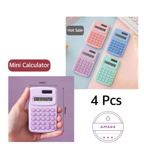 Mini Calculator 8 Digits Display - 4 Pcs