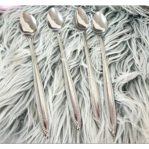 Stainless Steel Long metal spoon - 6 Pcs