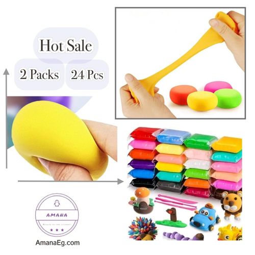 Colorful Soft Playing Clay -2 Pack -24 Pcs