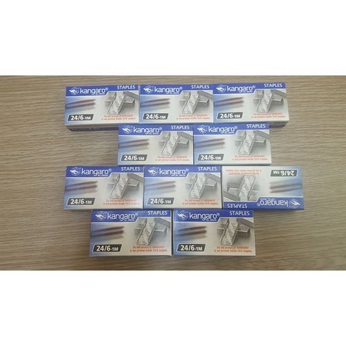 Kangaro 24/6 Staples - 10 Pack Of 1000 Pcs.