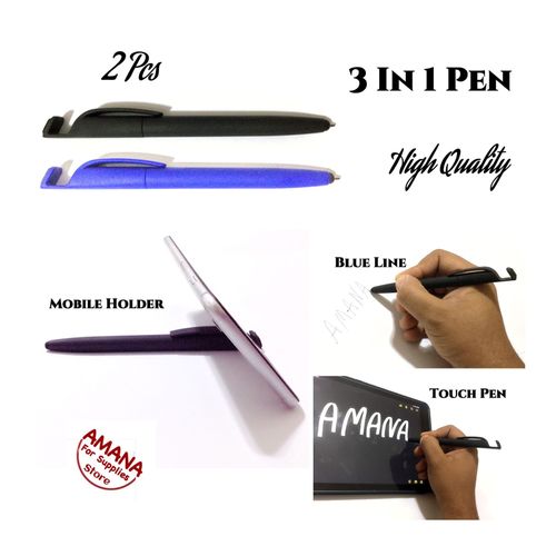 Pen For Writing & Smart Devices - 2 Pcs - Blue / Black - Streamlined Design
