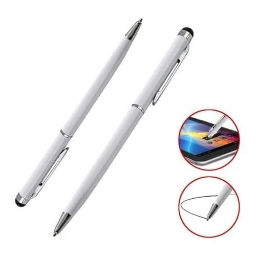 Touch Pen For Smart Devices 2 In 1 White (1Pc)