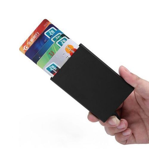 Credit Card ID Holder & RFID Anti-Scan Metal Wallet Cash Clip - 1 Pc