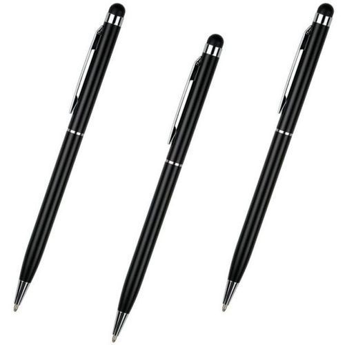 Metal Touch Pen For Writing & Smart Devices - 3 Pcs- Black