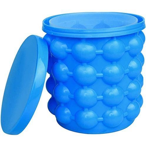 Silicone Ice Cube Maker Bucket ,Blue