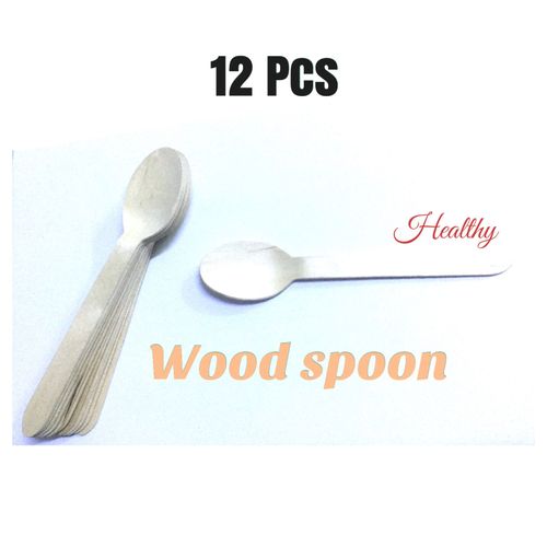 Healthy Wood Spoon - One-time Use - 12 Pcs