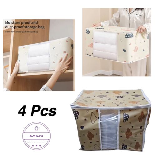 Blanket And Clothes Storage Bag (4 Pieces )