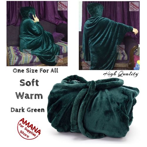 Mintra Super Soft Blanket Cape/Hoodie - One Size Fits All - 1 Pc - Dark Green