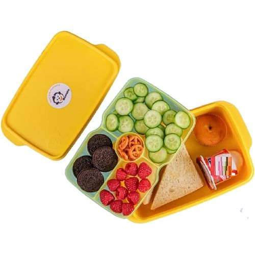 Banana Lunch Box 1.5 Liter Two Layers With Dividers (Yellow)