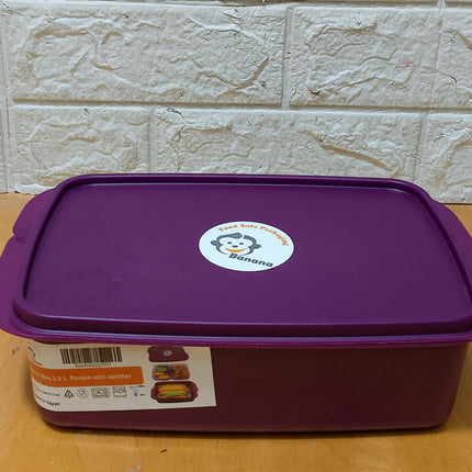 Divided 2 Levels Lunch Box - 1.5 L - 1 Pc -Purple