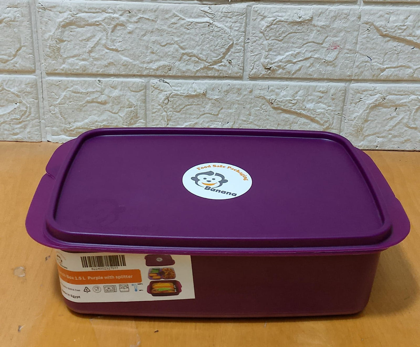 Divided 2 Levels Lunch Box - 1.5 L - 1 Pc -Purple