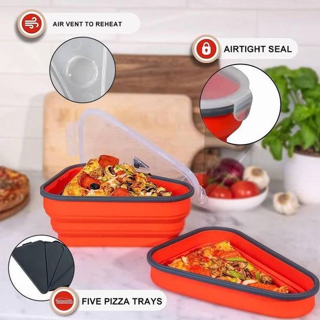 Foldable Pizza Silicone Lunchbox (Up to 5 Slices)