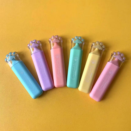 Highlighter pens - cat hand design 6 Pcs