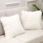 Super Soft Fur Pillow - White 1 Pc