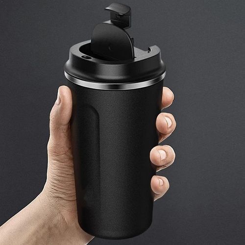 Portable Stainless Steel Vacuum Mug - Black - 510ml