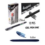 Smooth Gel Pen - 12 Pcs - Quick Dry - Black