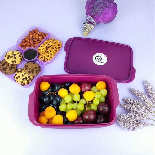 Divided 2 Levels Lunch Box - 1.5 L - 1 Pc -Purple